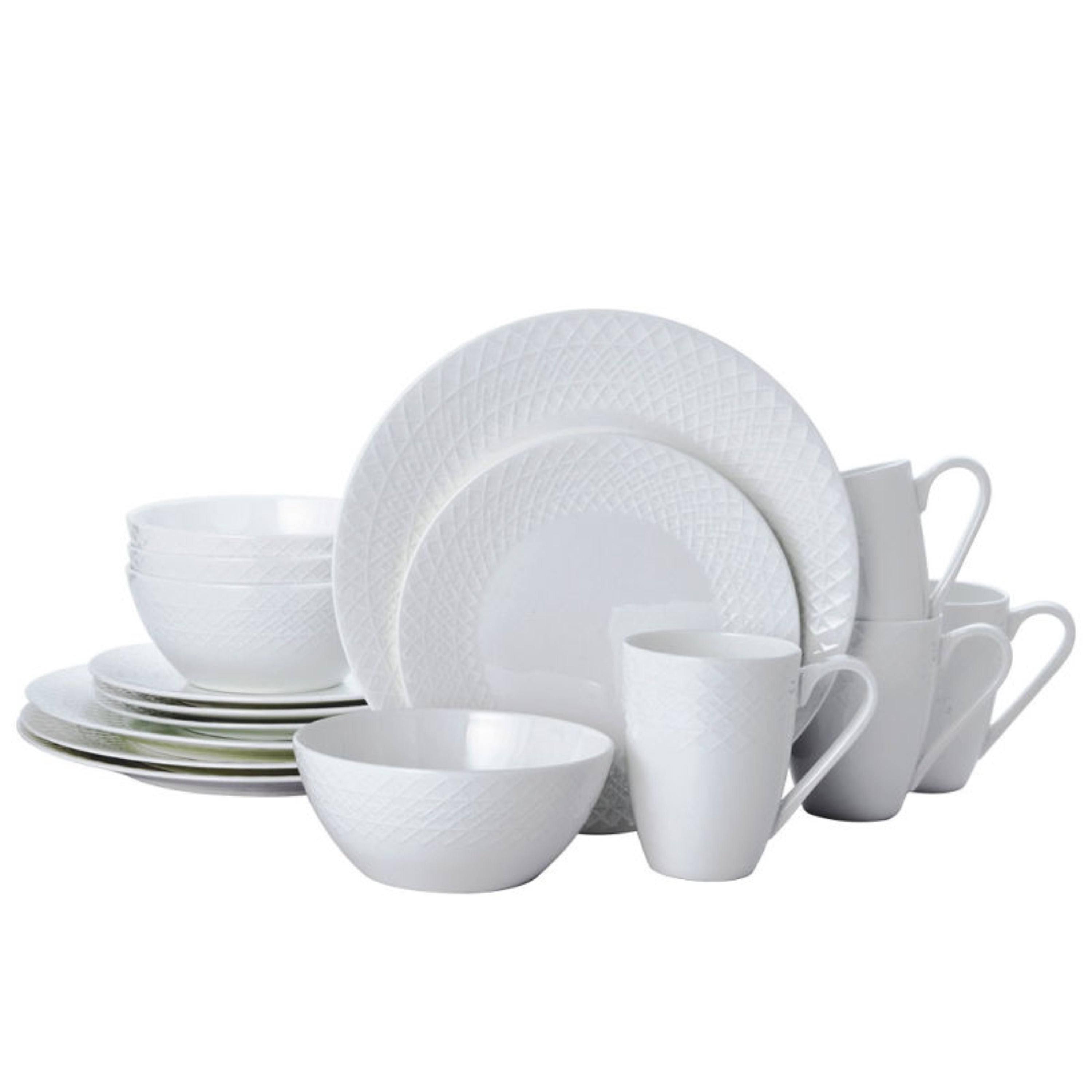 Mikasa Jenna 16 Piece Dinnerware Set, Service for 4 - White