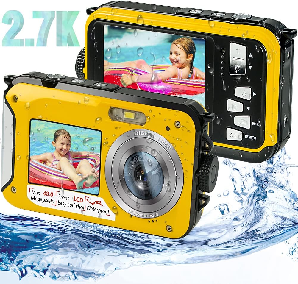S & P Safe and Perfect Waterproof Digital Camera Underwater Camera Full HD 2.7K 48MP Waterproof Camera with Dual Screen | 16X Digital Zoom | Flashlight Green Pack of 2