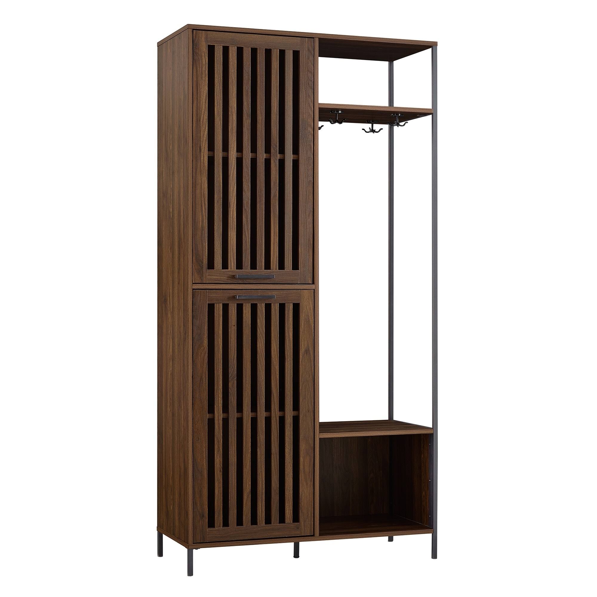 Strick u0026 Bolton 72-Inch Slat Door Hall Tree - Dark Walnut