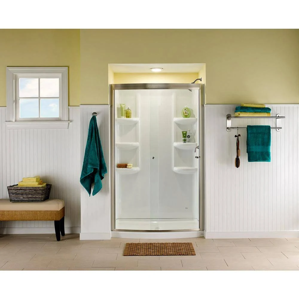 American Standard Ovation 30 in. x 48 in. 3-Piece Direct-to-Stud Shower Wall in Arctic White