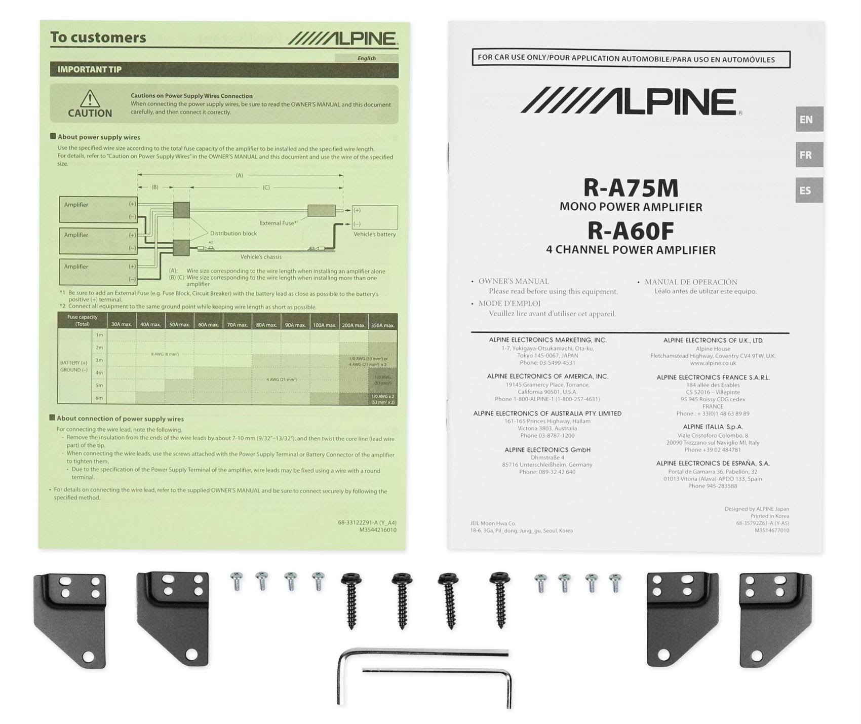 Alpine R-a60f R-Series 4-Channel Car Amplifier