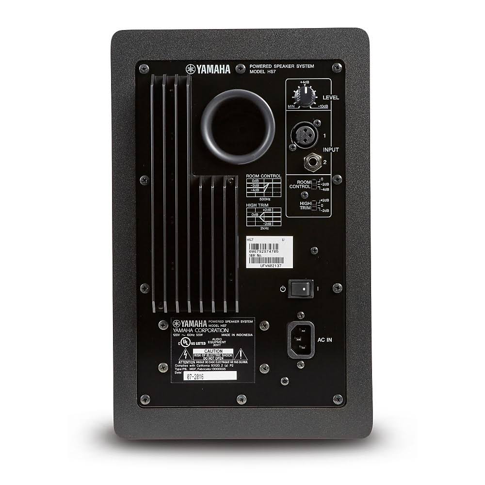 Yamaha HS7 2-Way Active Studio Monitor - Single - Black