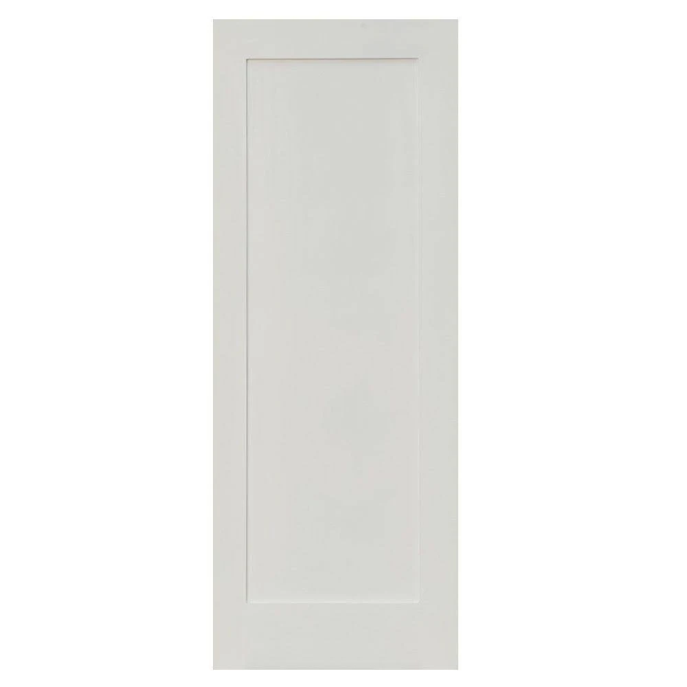 Krosswood Doors 30 in. x 96 in. Shaker 1-Panel Primed Solid Hybrid Core MDF Wood Interior Door Slab, Primed White