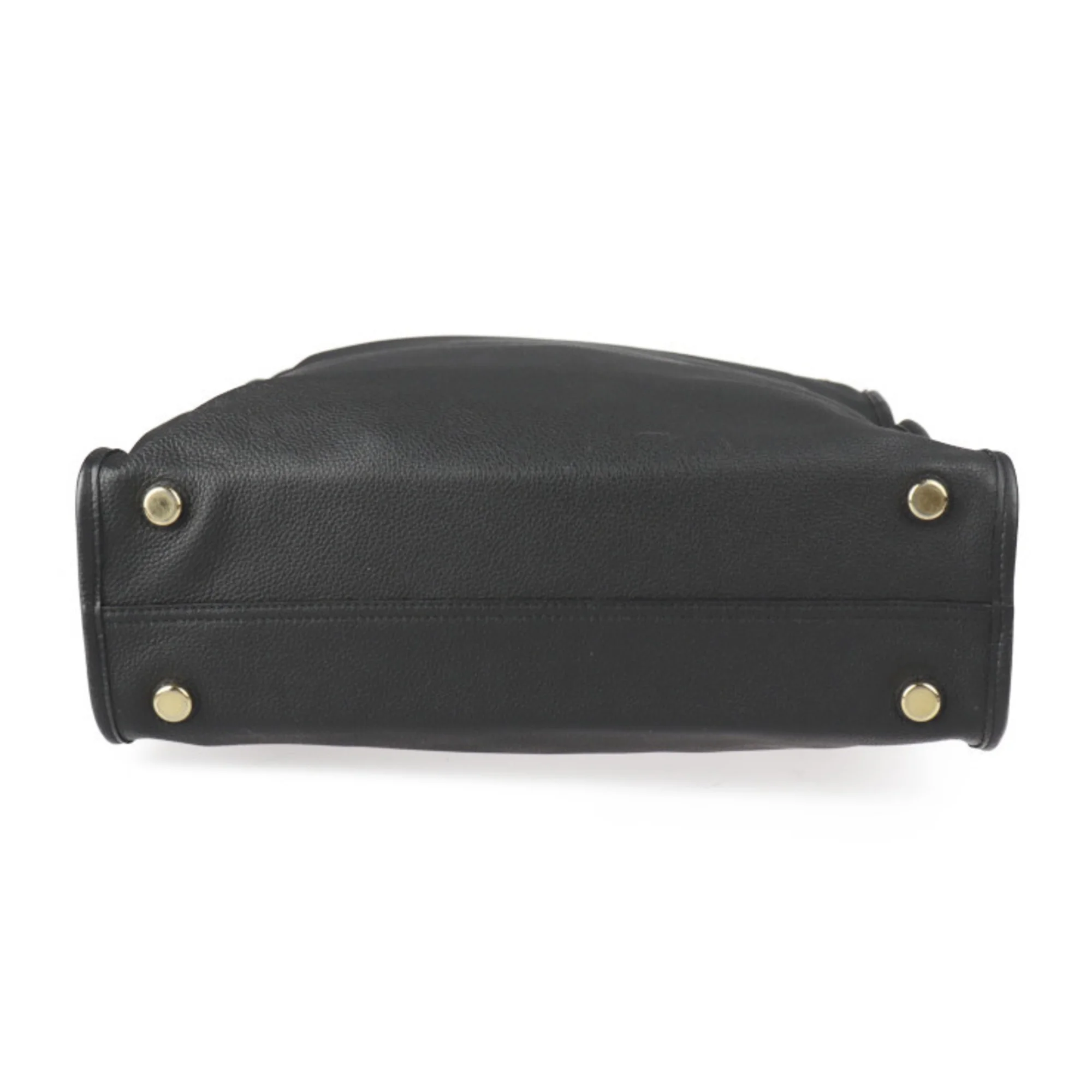 Pre-Owned GUCCI Gucci Logo Medium Tote Bag Shoulder 674850 Embossed Leather Black Gold Hardware 2WAY Handbag 2022 Current Product (Good)
