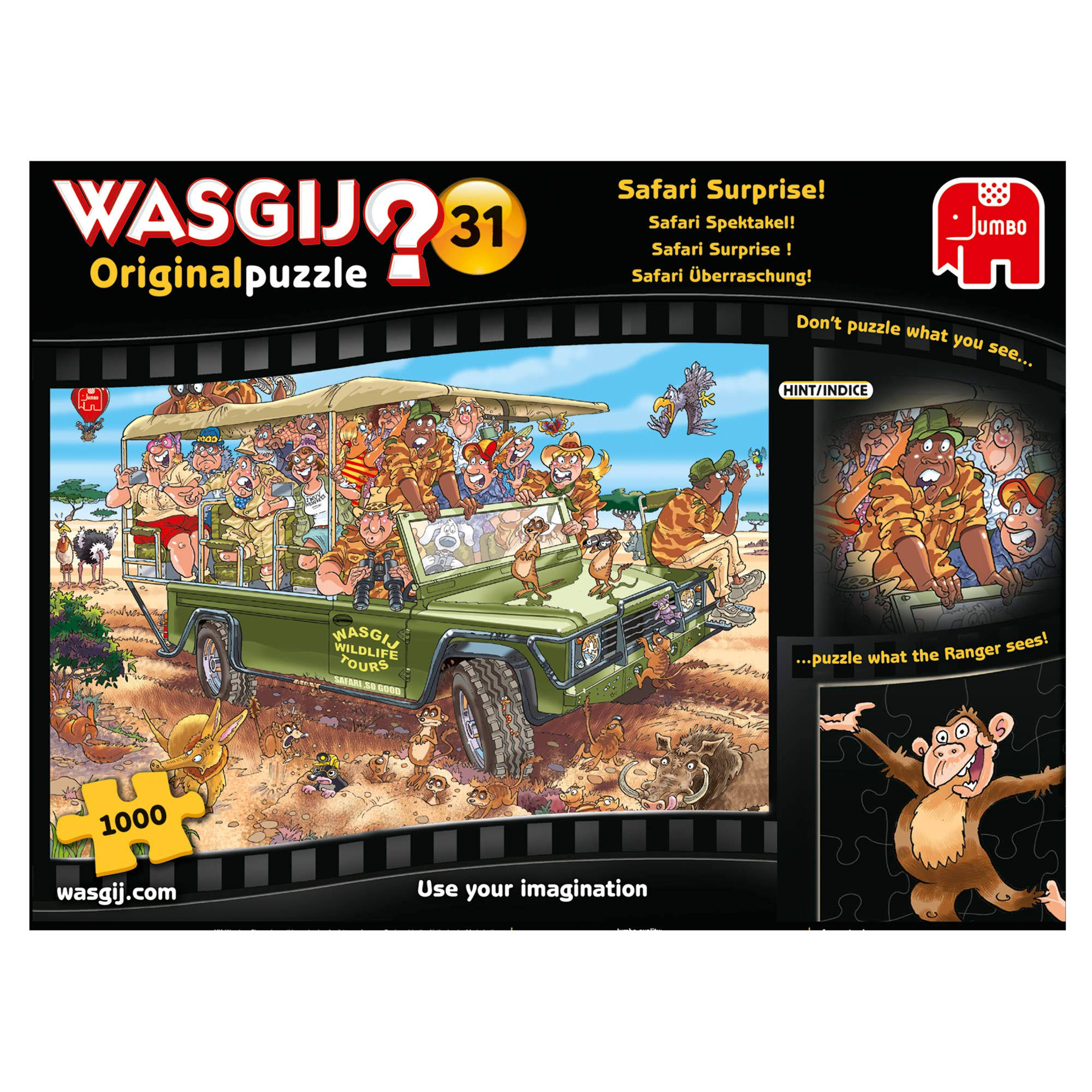 Wasgij 19164 Original 31-Safari Surprise 1000 Piece Jigsaw Puzzle, Multi