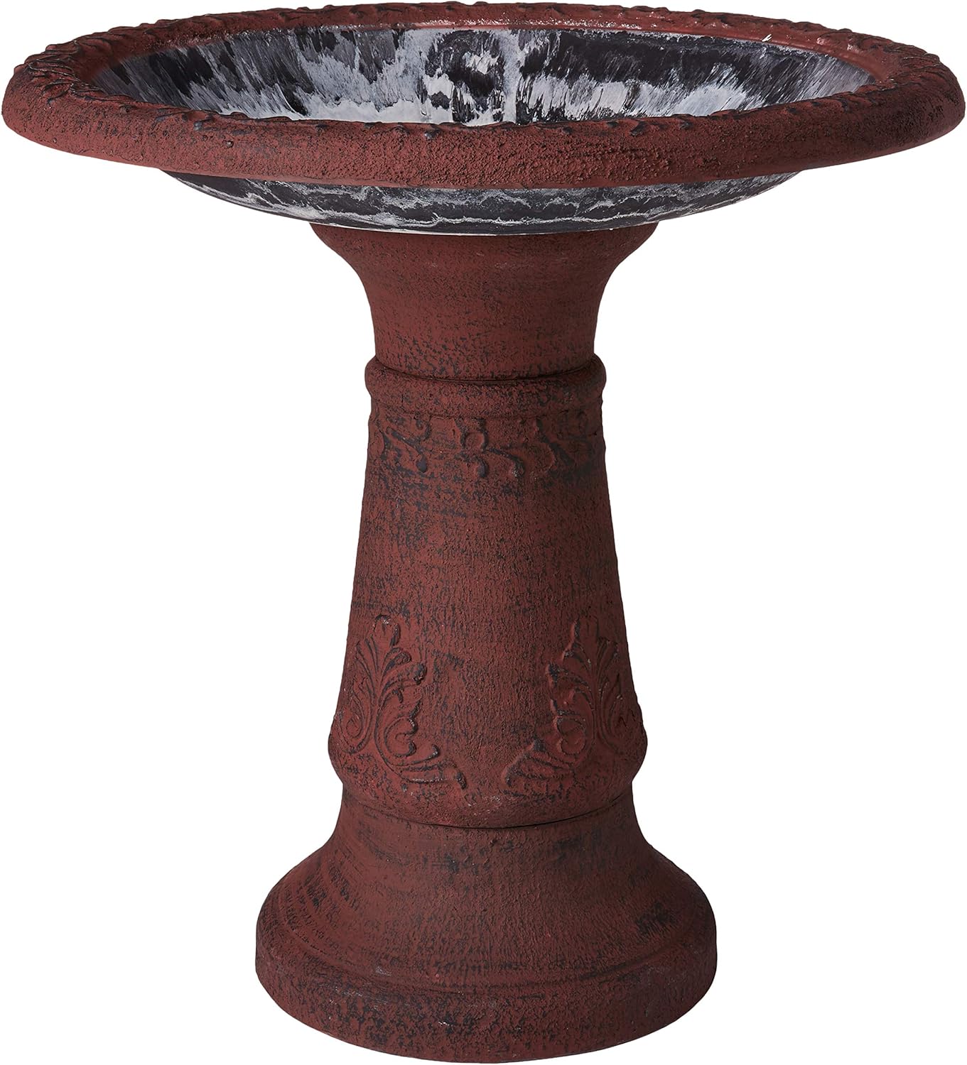 Arcadia Garden Products BB05 Stone Fiberclay Birdbath 19.5x10.25x20.5, Grey