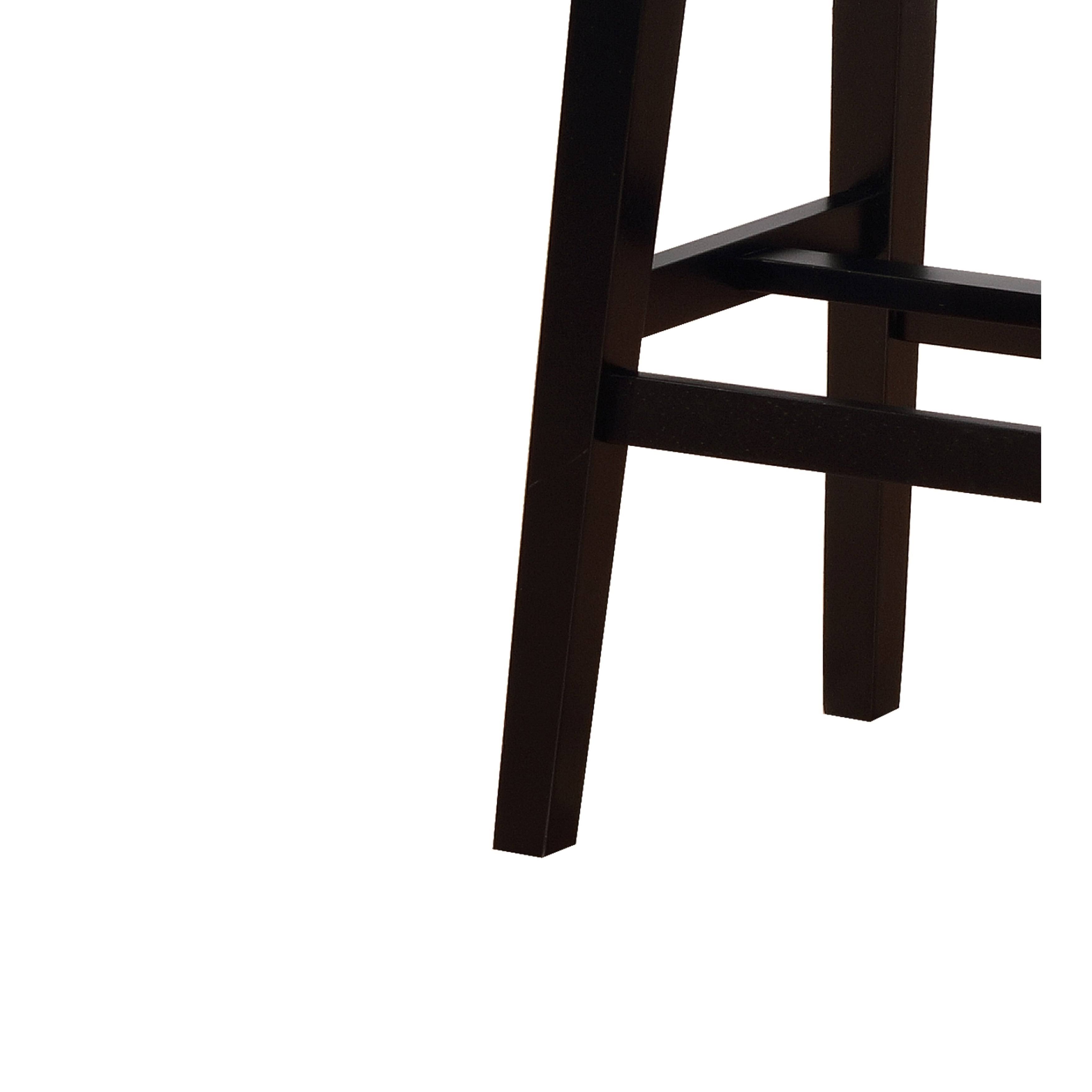 Traditional Style Wooden Bar Stool with Cow Print, Black and White