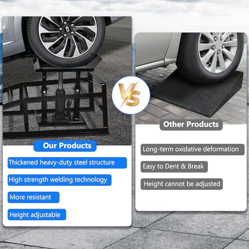 2PCS 5T 11060lbs Hydraulic Car Ramps, Heavy Duty Hydraulic Vehicle Ramps Lift Ramp, Portable Car Ramps for Oil Changes, Car Lifts for Home Garage, Vehicle Auto Garage Repair