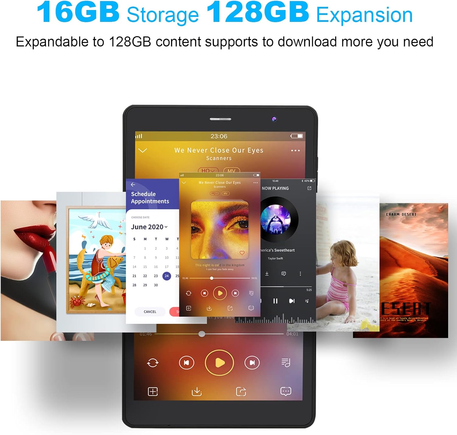 Android Tablet 8 inch, Android 11.0 16GB Storage 128GB TF Expansion Tablets, Quad-core A7 Processor 800x1280 IPS HD Touchscreen Dual Camera Tablets, Support WiFi, Bluetooth Pack of 2
