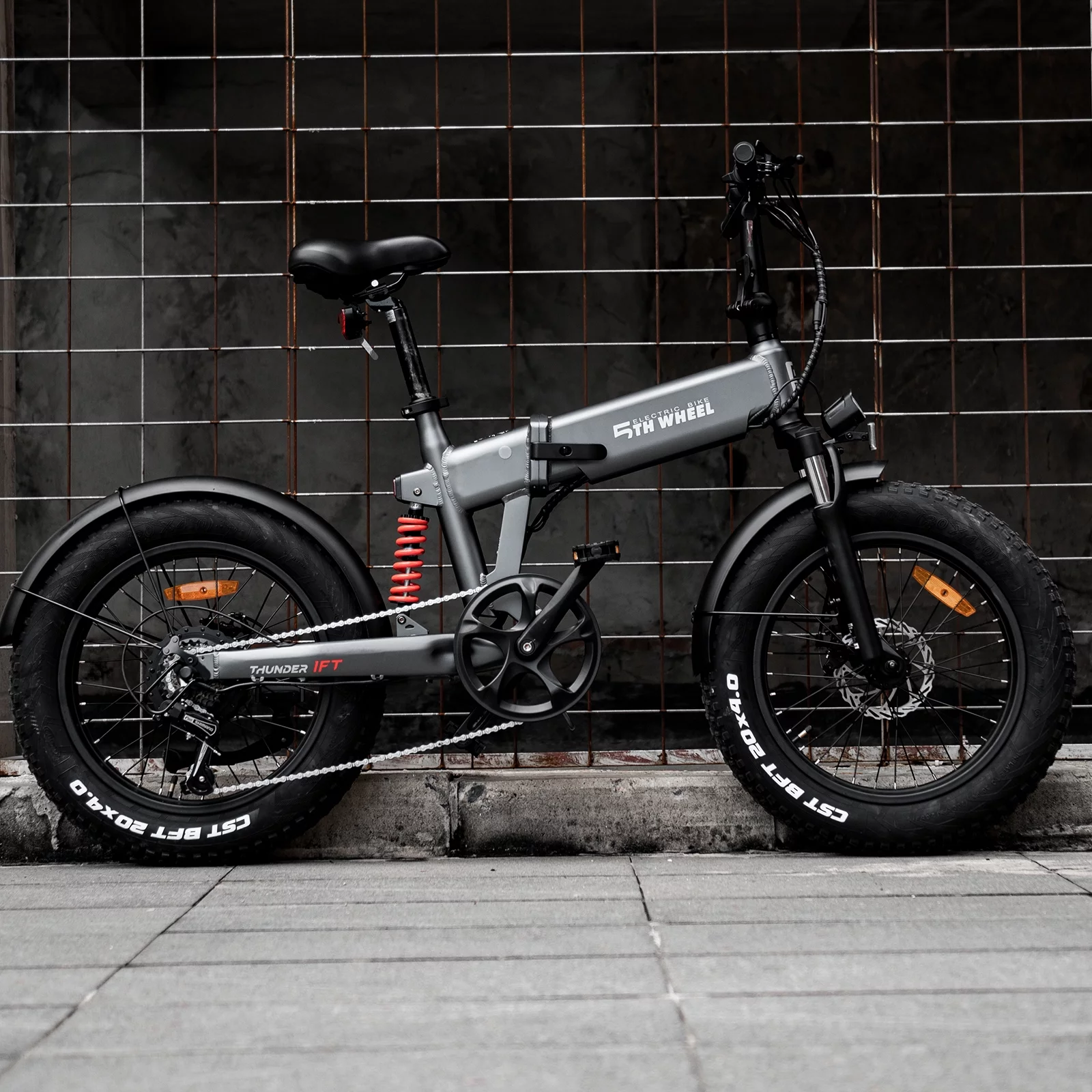 5TH WHEEL Thunder 1FT 20" Fat Tire Electric Bike, 48V 10.5Ah Removable Battery, 500W Motor Foldable Ebike with Dual Shock Absorbe, Shimano 6 Speed City Commuter Electric Bicycle for Adults