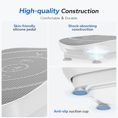 MERACH Vibration Plate Exercise Machine, Whole Body Workout Equipment for Women, Bluetooth and Silicone Pedal, Vibration Plate with Auto Mode, Vibrate Fitness Platform for Home