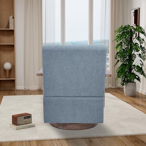 Swivel Accent Chair, Living Room Chair, Modern Arm Chair Sofa Chair with Solid Wood Armrests, 360 Degree Comfy Lounge Reading Chair, Swivel Barrel Chair, Side Chair for Hotel, Bedroom, Office, Beige