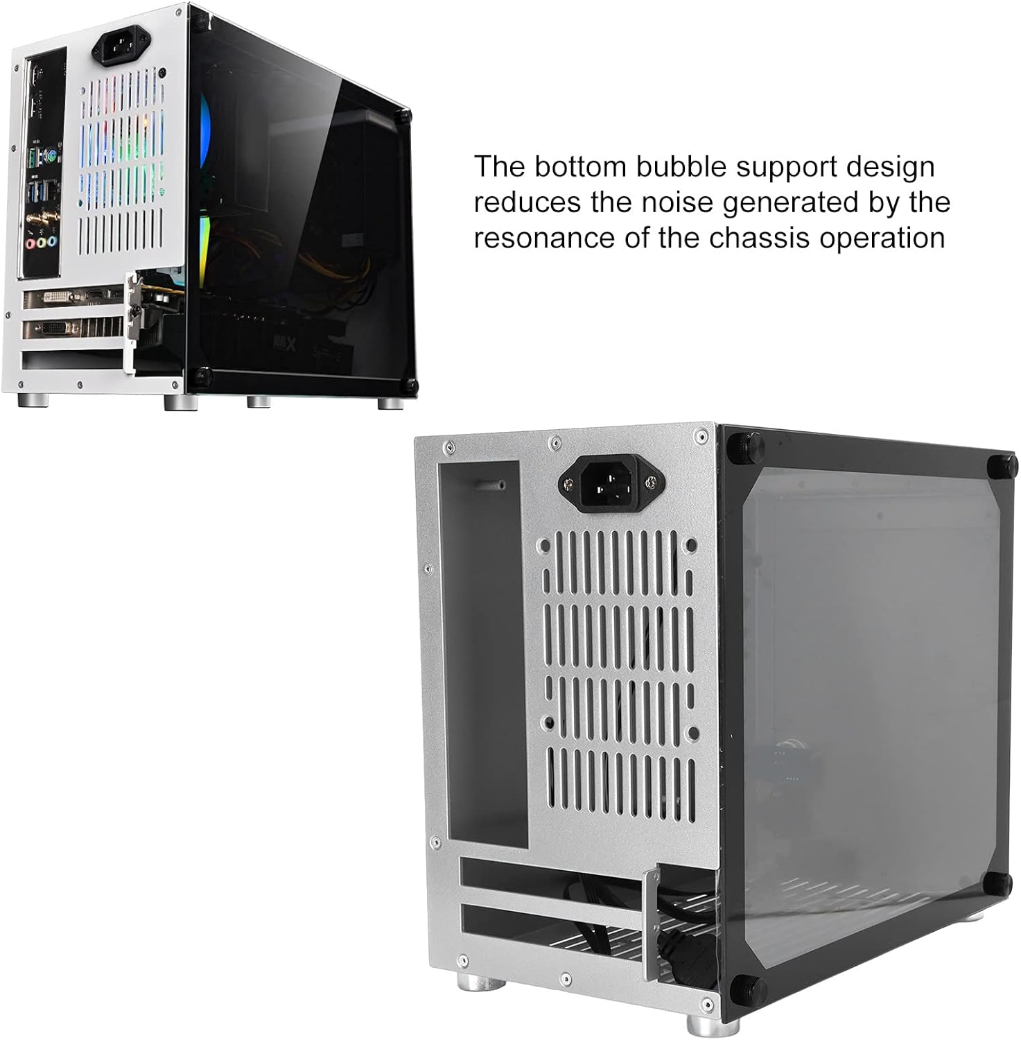 menfad Mini-ITX PC Gaming Case, Computer Case Mini Portable Small Case ITX Motherboard Desktop Computer Host Side Transparent Case for Gaming and Home Use