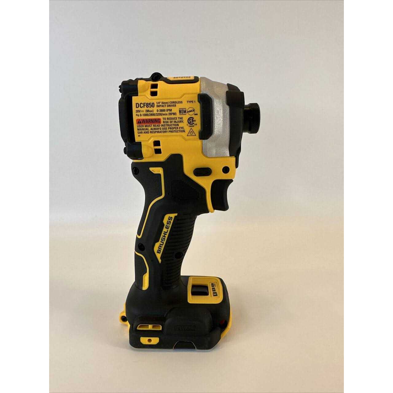 Dewalt DCF850B Atomic 20V MAX 1/4 in Brushless Cordless 3-Speed Impact Driver