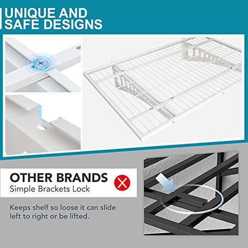 Garage Storage Shelving Wall Mounted, 2 Pack 2x3ft, Loads 500 lbs Heavy Duty Sturdy Wall Shelves, Strong Garage Organiser, Storage Racks Units, Black Metal Floating Adjustable Wall System Shelf