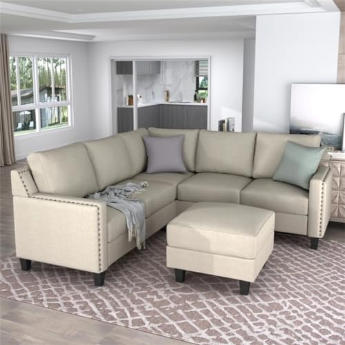 Living Room Studded Upholstered Sofa 2 Piece Set with Cushions (D As Shown)