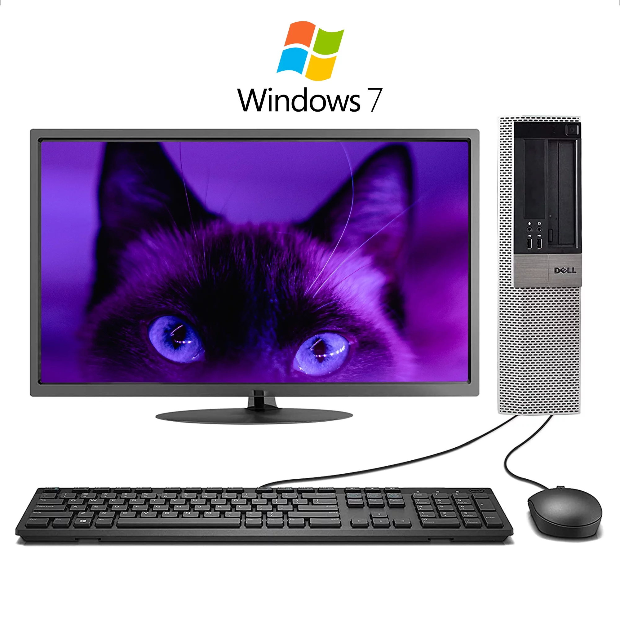 Fast Dell Optiplex 7010 Desktop PC I5-3470 Quad Core 3.2Ghz 16GB 1TB DVDRW Windows 7 64 Bit WiFi with 17" LCD Monitor - Curated Treasures Market