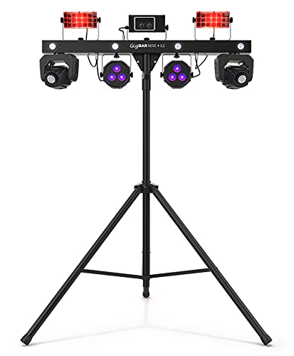 Chauvet DJ GigBAR 2 4-in-1 Multi-Effect Lighting System with Tripod Stand, Wireless Footswitch, 2 DMX Cables, and Austin Bazaar Polishing Cloth