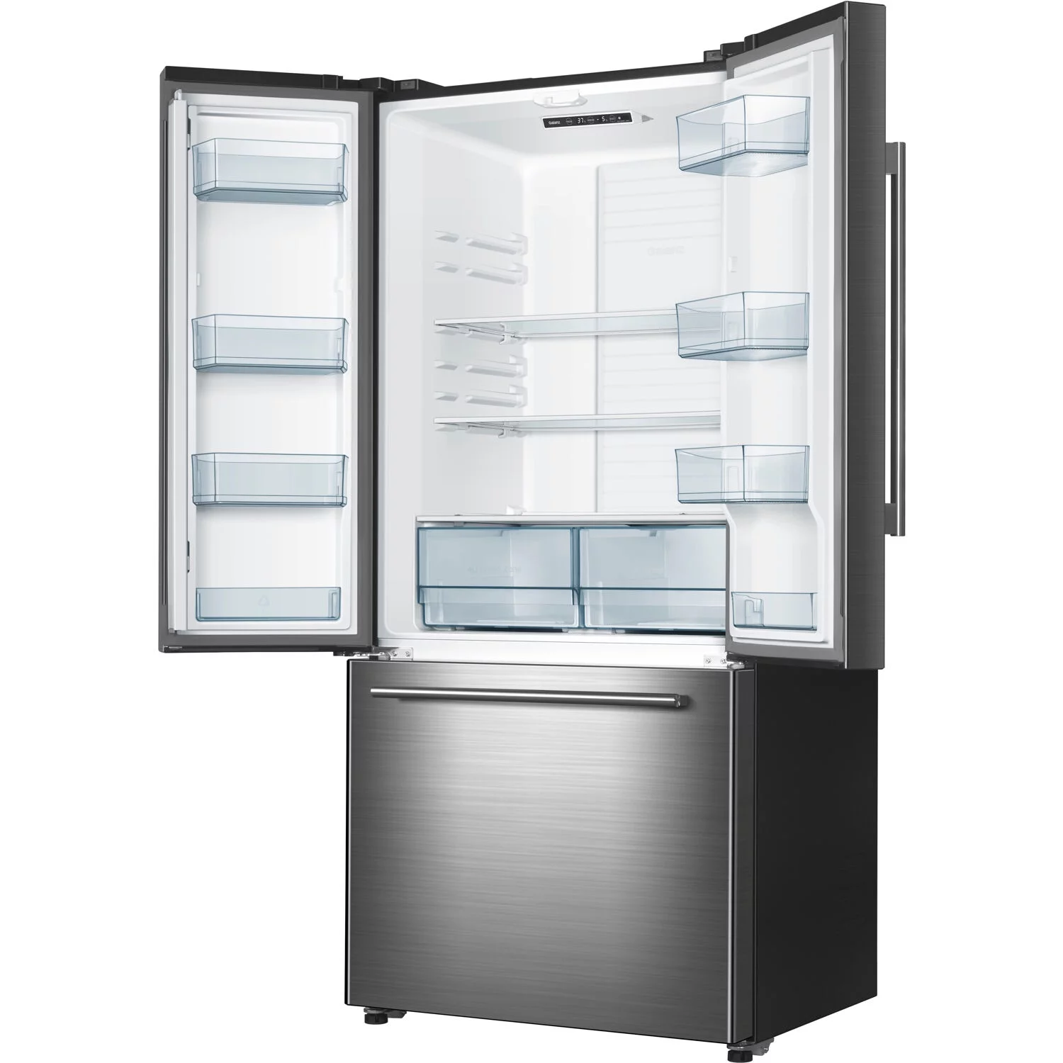 Galanz 18-Cu. Ft Counter Depth 3-Door French Door Refrigerator, Stainless