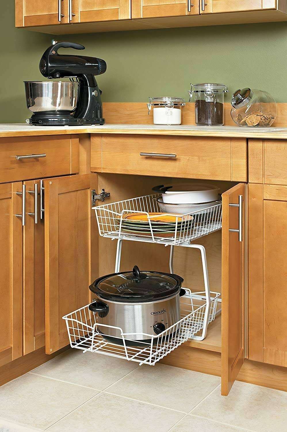 ClosetMaid 3609 2 Tier 14-inch Kitchen Cabinet Organizer, White