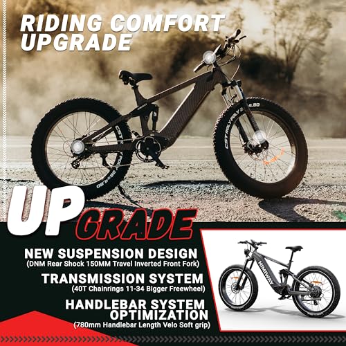 Himiway Cobra 26"x4.8" Electric Bike for Adults, 80MI Long Range 750W Mountain Ebike with Four-Bar Linkage Suspension, 400lb Payload, 25MPH, 7 Speed System