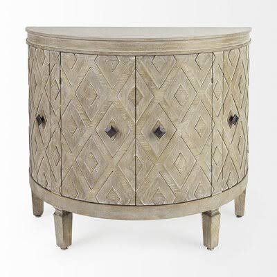 Nessadiou 4 Door Half Circle Accent Cabinet Red Barrel Studio Color: Beige