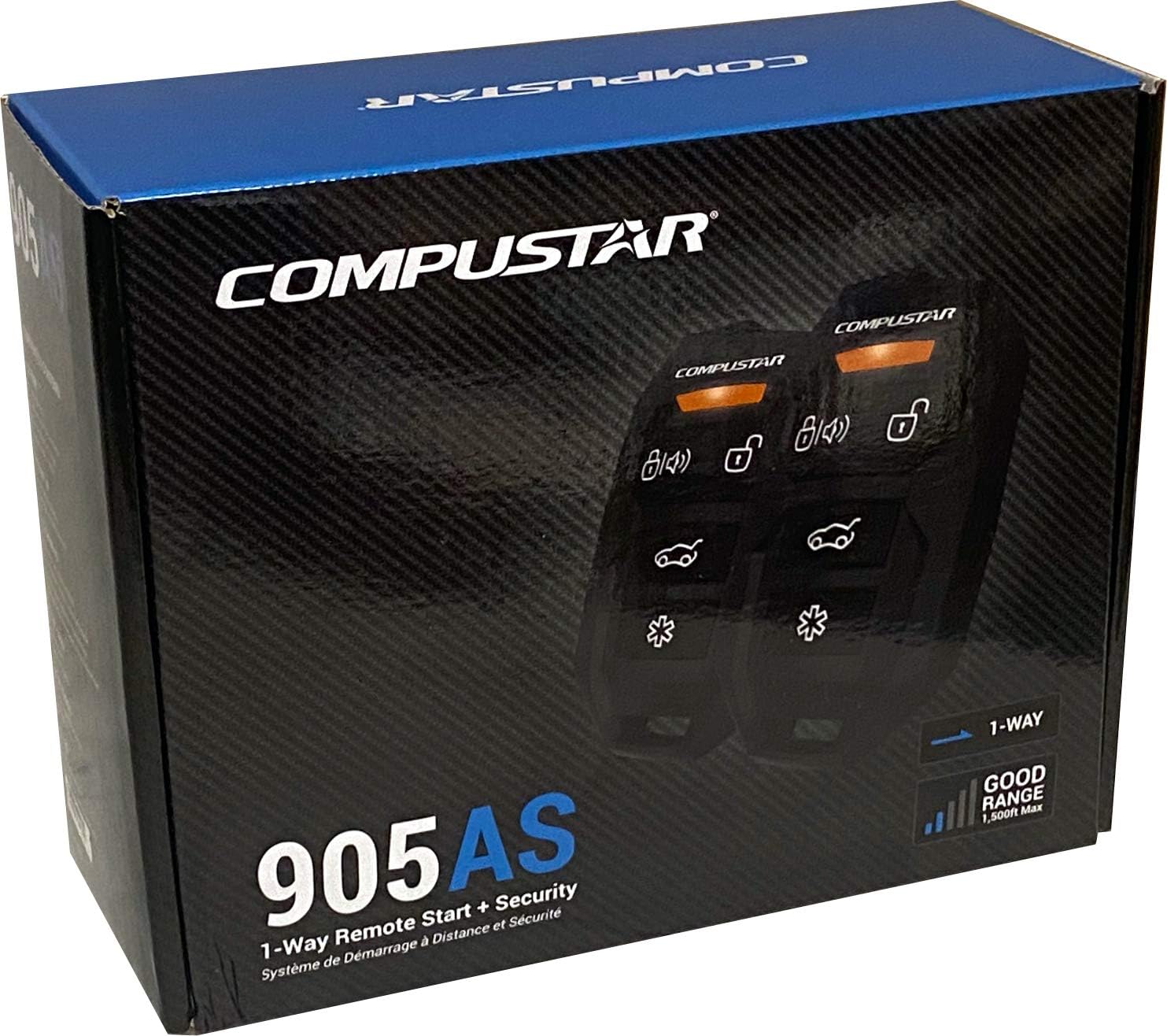 Compustar CS905-AS All-in-One 4 Button 1 Way Alarm & Remote Start System 1500' Range
