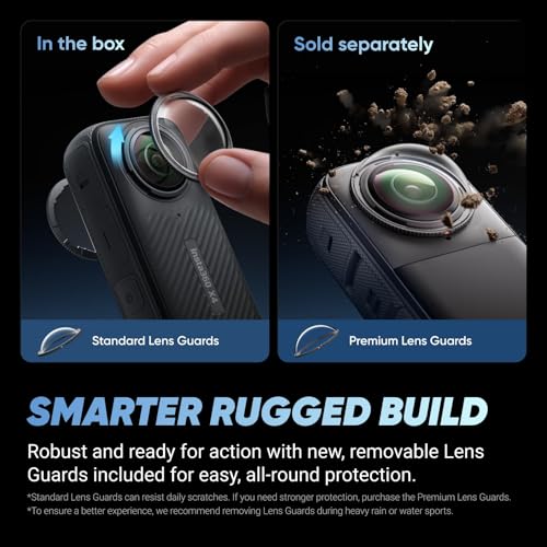 Insta360 X4 Motorcycle Bundle- 8K Waterproof 360 Action Camera, 4K Wide-Angle Video, Invisible Selfie Stick, Removable Lens Guards, 135 Min Battery Life, AI Editing, Stabilization, No Micro SD Card