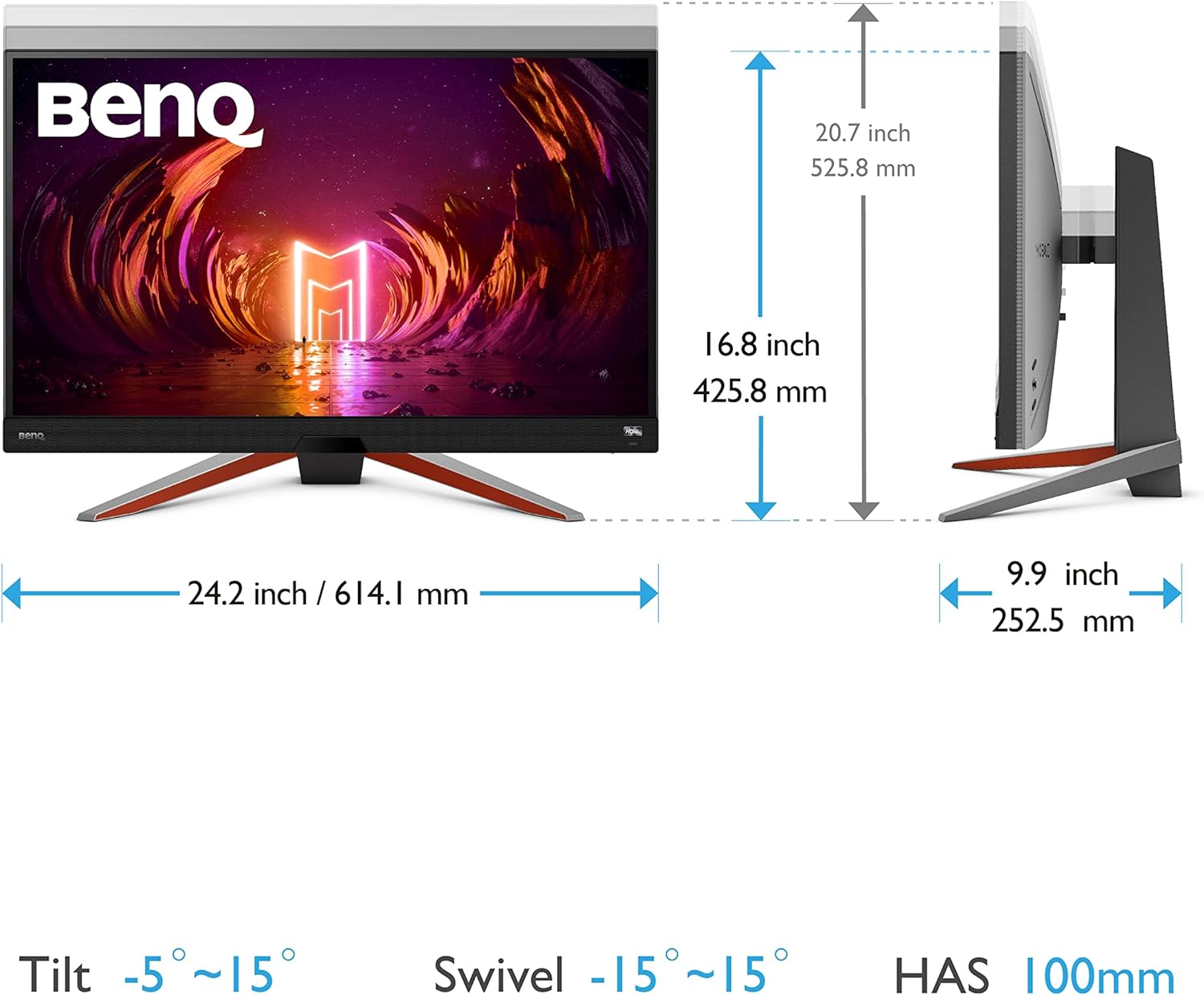 BenQ MOBIUZ EX3210U 32” 4K True HDMI 2.1 144Hz White Gaming Monitor, UHD (3840 x 2160), IPS, 1ms, FreeSync, HDR, Eye Care, Display Port, USB 3.0, Remote Control, Microphone with AI Noise Canceling