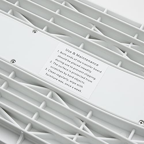 Bed Transfer Board, Transfer Board for Wheelchair User, Slide Board, Sliding Board to Wheelchair Transfer(40.5in, White)