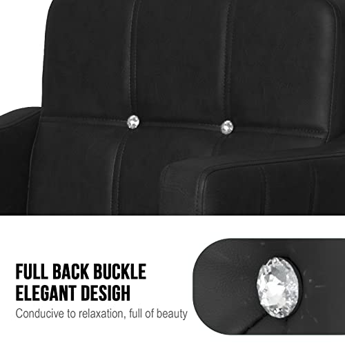Paddie Salon Chair for Hair Stylist, Height Adjustable Hydraulic, Beauty 360 Degrees Rolling Swivel Hair Salon Equipment for Hair Stylist Women Man (Black)