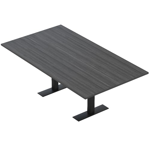 6 Person Rectangular Conference Table | Metal T-Legs | Harmony Series | 7 Foot | White