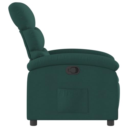 Recliner Chair Dark Green Fabric,Comfortable Recliner Chair with Manual Adjustment and Cozy Fabric Upholstery for Relaxation Living Room Armchairs, Recliners & Sleeper Chairs