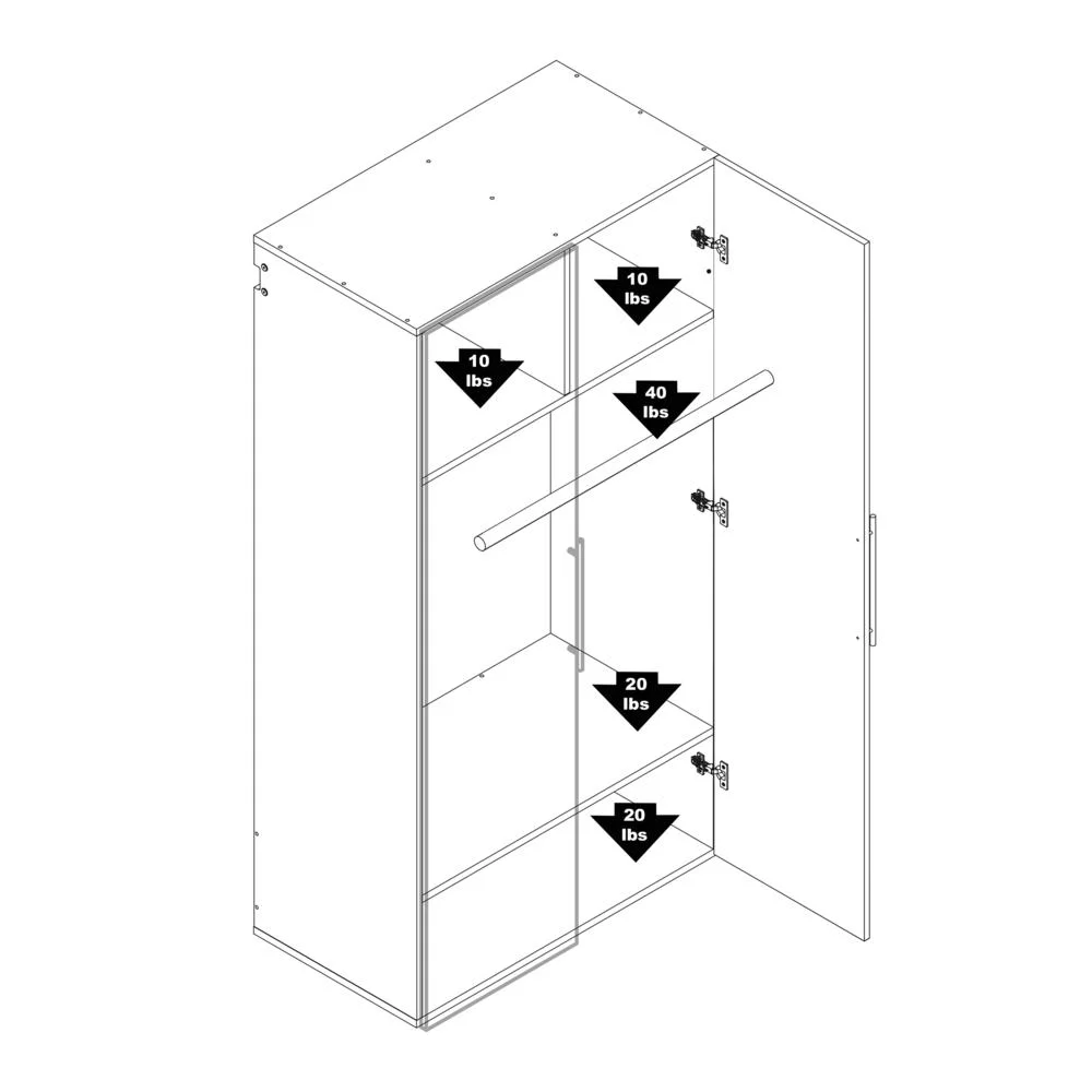 Prepac HangUps Wardrobe, Black