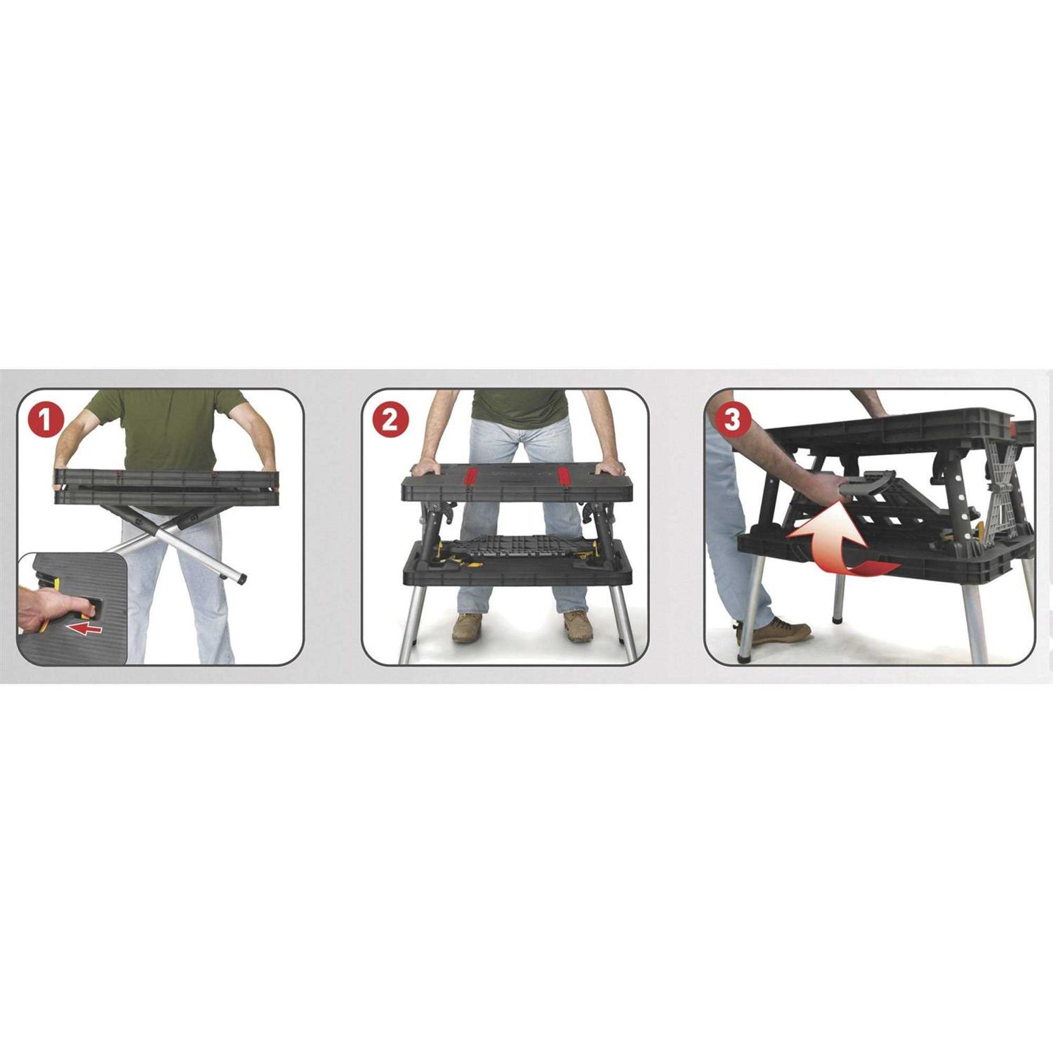 Keter Folding Work Table 750-Lb. Capacity with Extendable Legs