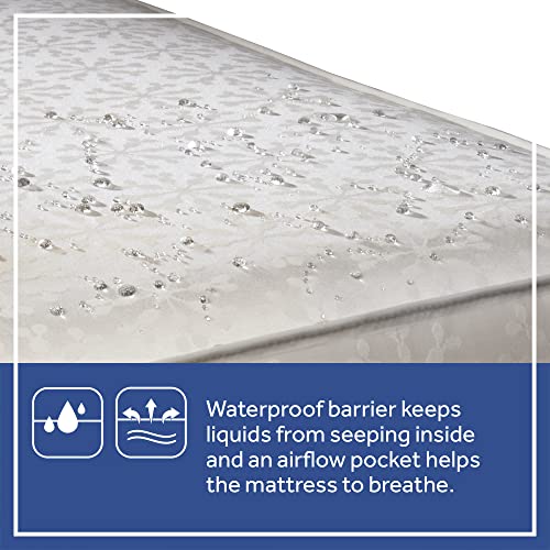 Sealy Flex Cool Breathable Hypoallergenic 2-Stage Dual Firm Waterproof Baby Crib Mattress & Toddler Bed Mattress, Cotton Cover, 204 Premium Coils, Air Quality Certified, Made in USA, 52"x28"