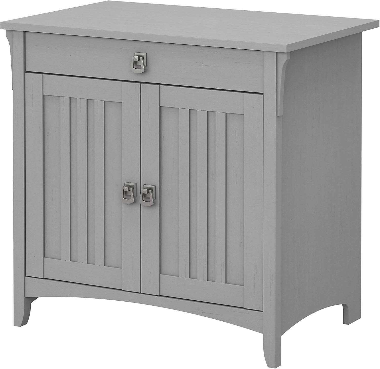 Bush Furniture Salinas Secretary Desk with Keyboard Tray and Storage Cabinet in Cape Cod Gray