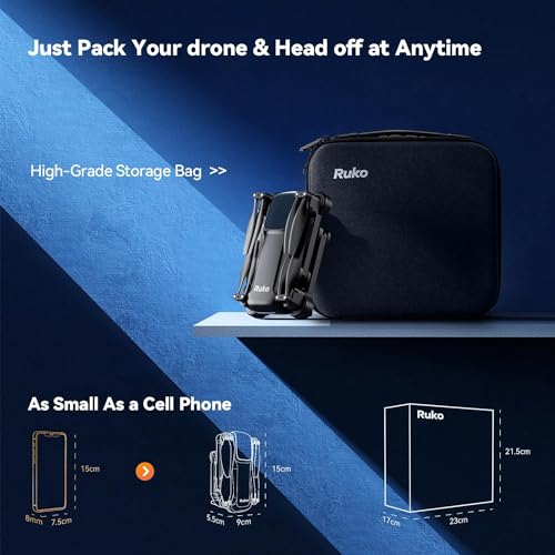 Ruko F11MINI Drone with Camera 4K, Under 249g, 60 Mins Flight with 2 batteries, 5GHz Transmission, GPS Auto Return, Brushless Motor, Foldable and Lightweight, FPV Quadcopter for Beginner, Adults