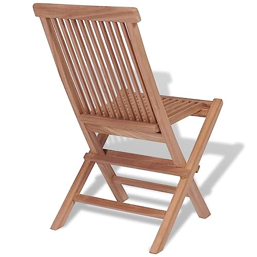 Folding Patio Chairs 4 pcs Solid Teak Wood,Teak Wood Folding Outdoor Chairs for Patio, Garden, and Cafe, Set of 4 Outdoor Seating Furniture