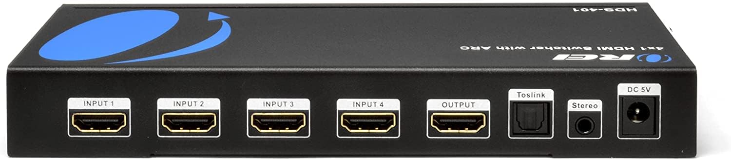 4K HDMI Switcher 4 x 1 by OREI Switch ARC Audio Extractor Supports Upto 4K 2K 30Hz 1080P IR Remote Control