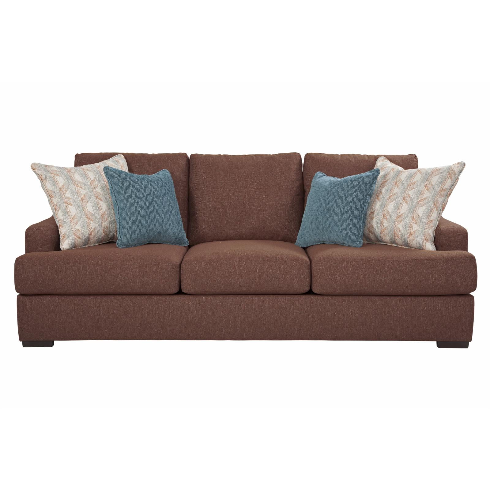 American Furniture Classics Model 8-010-A65V2 Earthtone Cinnamon Sloped Track Arm Sofa