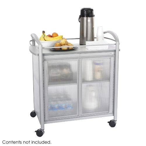 Safco Products 8966BL Impromptu Refreshment Hospitality Cart, Cherry Top/Black Frame