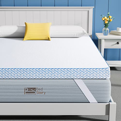 BedStory Firm Mattress Topper Full Size - 3 Inch Memory Foam Bed Toppers - High Density Foam Mattress Pad for Back Pain Relief