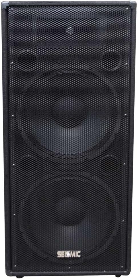 Seismic Audio - FL-155PC - Pair of Dual Premium 15 PA/DJ Speaker Cabinets with Titanium Horns - Wheel Kits and Rear Handles - 800 Watts RMS per Cabinet