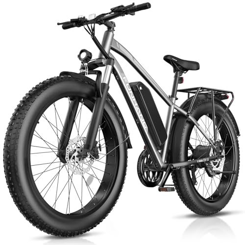Electric Bike for Adults, Peak 1000W Ebike, 25MPH 60Miles Electric Mountain Bike, 26" Fat Tire Adult Electric Bicycle with 48V 13AH Battery, Rear Rack, 7 Speed, Front Suspension, Turn Signal