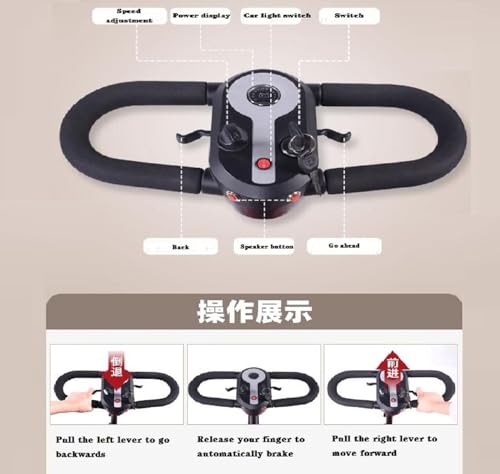 Folding Mobility Scooter for Seniors 4 Wheel Scooter for Adults Electric Medical Scooter Compact for Travel - Electric Powered Wheelchair Device - Compact Heavy Duty Mobile (red)