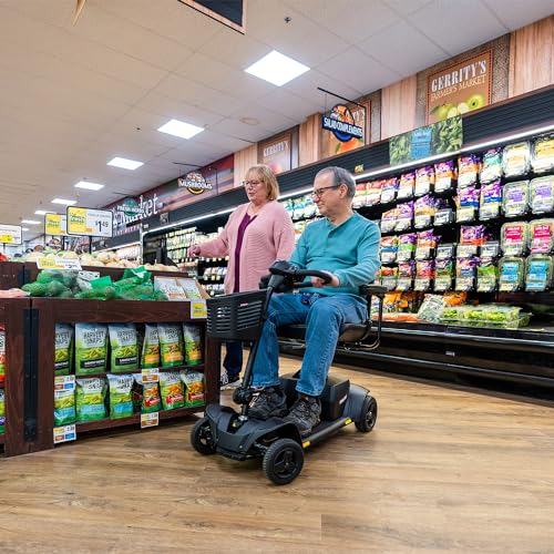 Pride Mobility Go Go Elite Traveller 2 4-Wheel Scooter - Travel Mobility for Adults, 18 Ah Battery, 300 Lbs Weight Capacity, 17"x17" Foldable Seat, Iceberg Blue - SC442E w/18AH