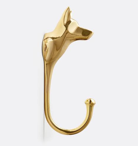Cast Brass Dog Hook C104946