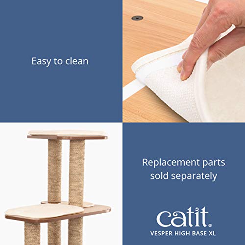 Catit Vesper High Base Extra Large Cat Tree, Cat Furniture, 52060, Walnut