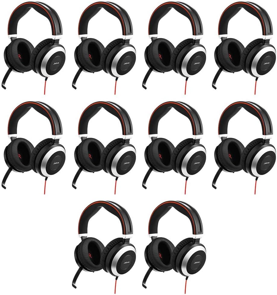 Jabra Evolve 80 MS Wired Headset Professional Telephone Headphones with Unrivalled Noise Cancellation for Calls and Music, Features World Class Speakers and All Day Comfort (Single Pack)